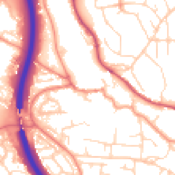 Daytime road noise heatmap for S18 1PY