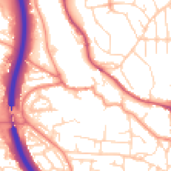 Daytime road noise heatmap for S18 1QE