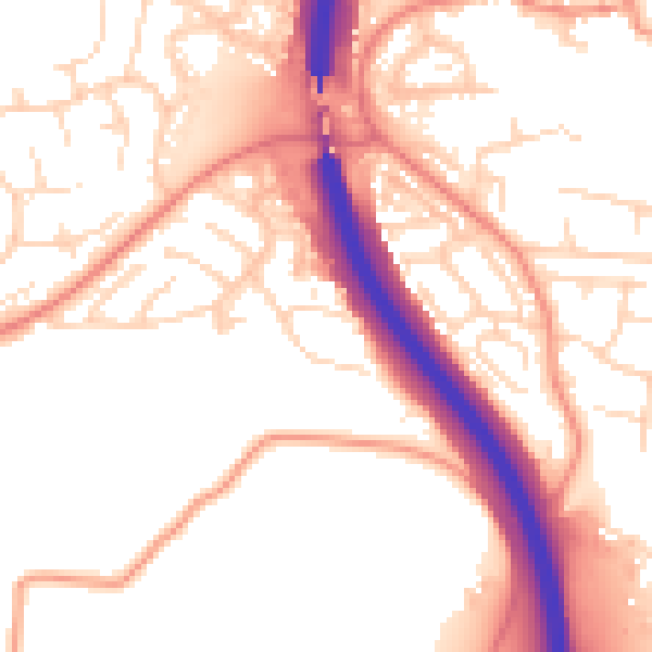 Daytime road noise heatmap for S18 1QH