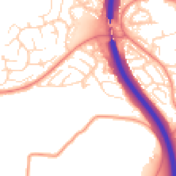 Daytime road noise heatmap for S18 1QP