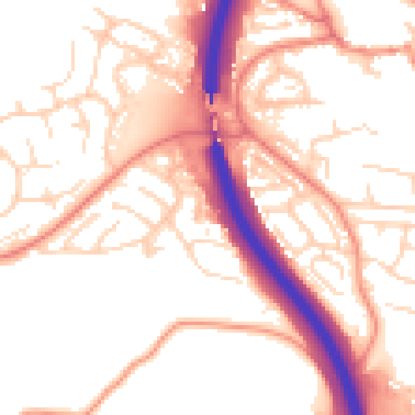 Daytime road noise heatmap for S18 1QR