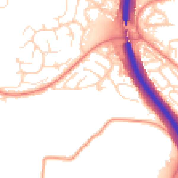 Daytime road noise heatmap for S18 1QT