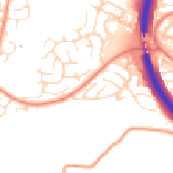 Daytime road noise heatmap for S18 1QU