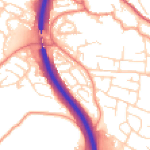 Daytime road noise heatmap for S18 1RL