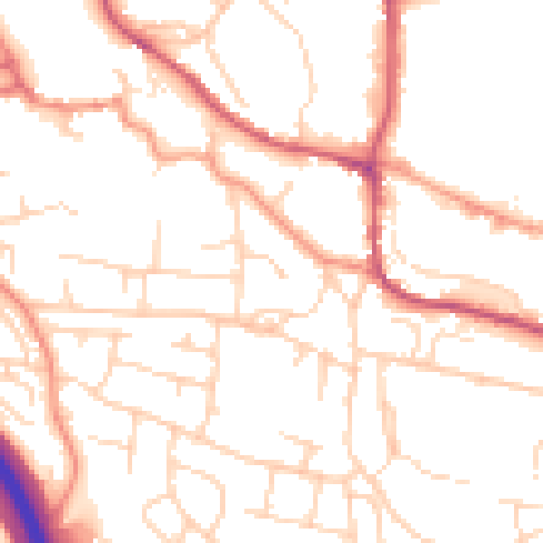 Daytime road noise heatmap for S18 1SG