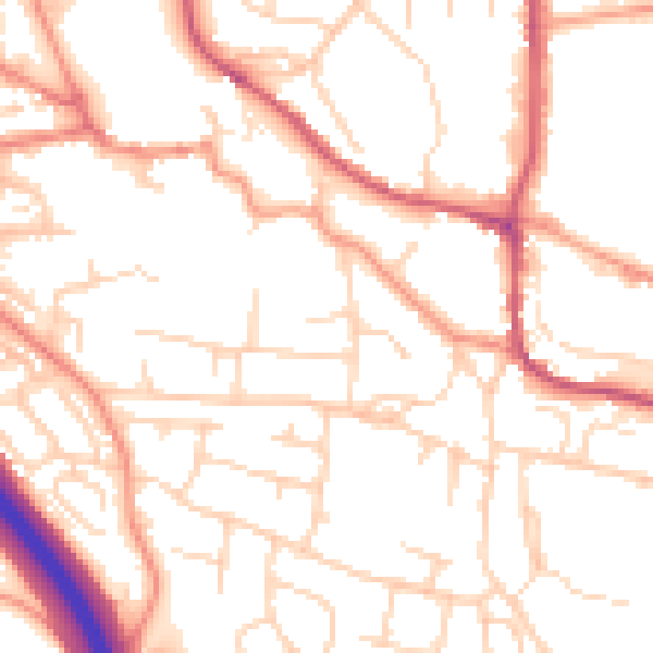 Daytime road noise heatmap for S18 1SX