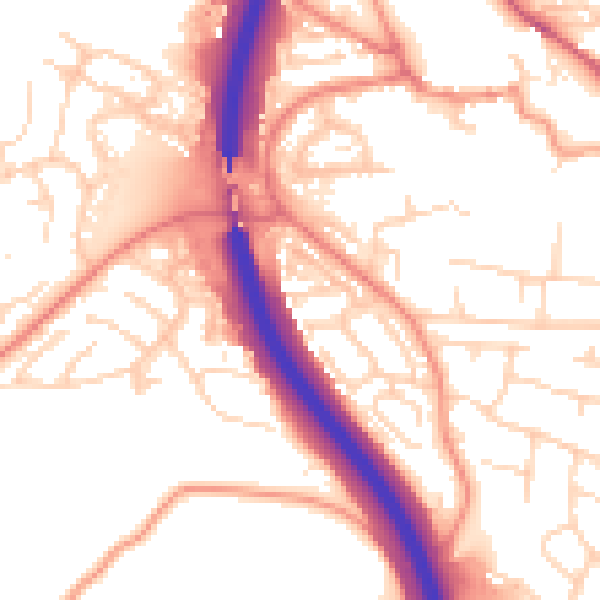 Daytime road noise heatmap for S18 1SY