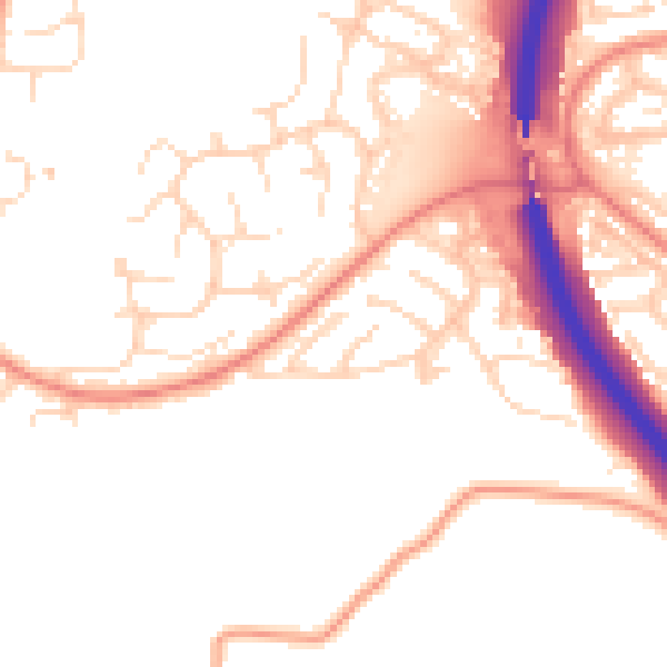 Daytime road noise heatmap for S18 1TE