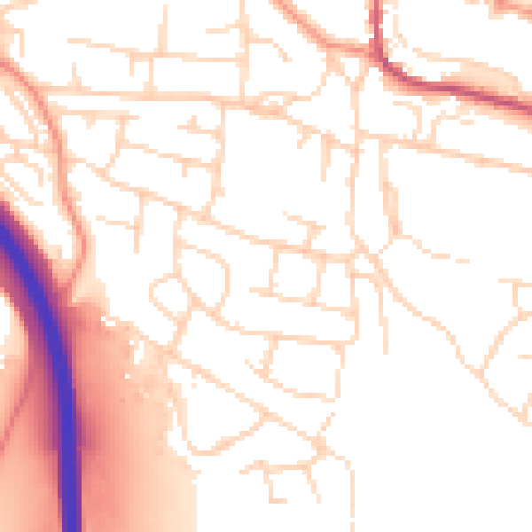 Daytime road noise heatmap for S18 1UZ