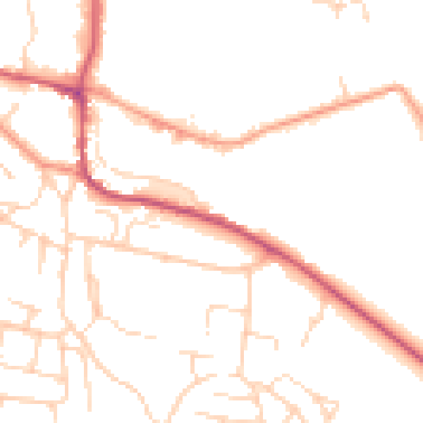 Daytime road noise heatmap for S18 1XH