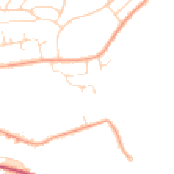 Daytime road noise heatmap for S18 2DA