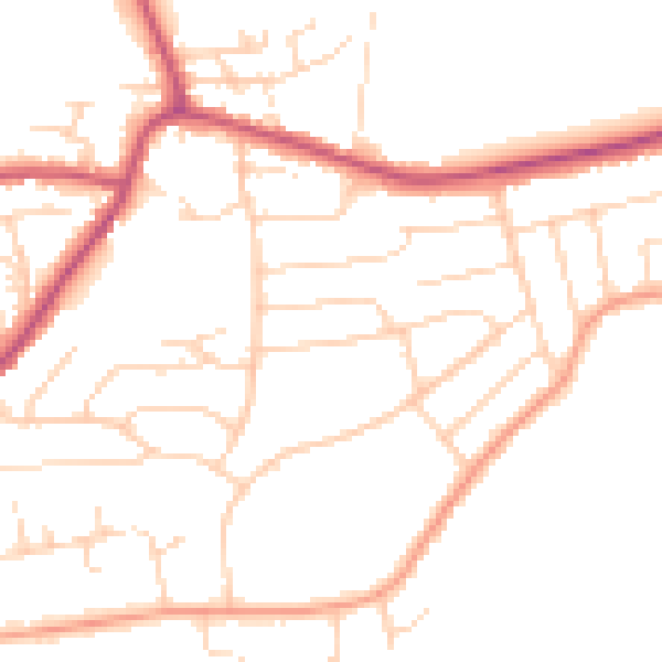Daytime road noise heatmap for S18 2ED