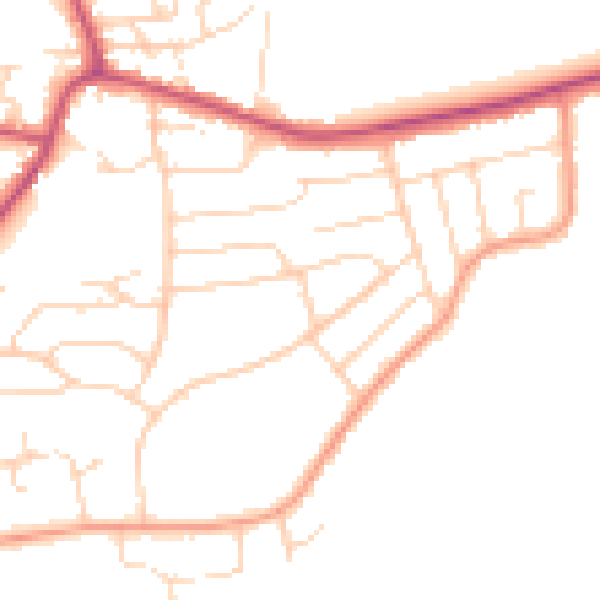 Daytime road noise heatmap for S18 2EF