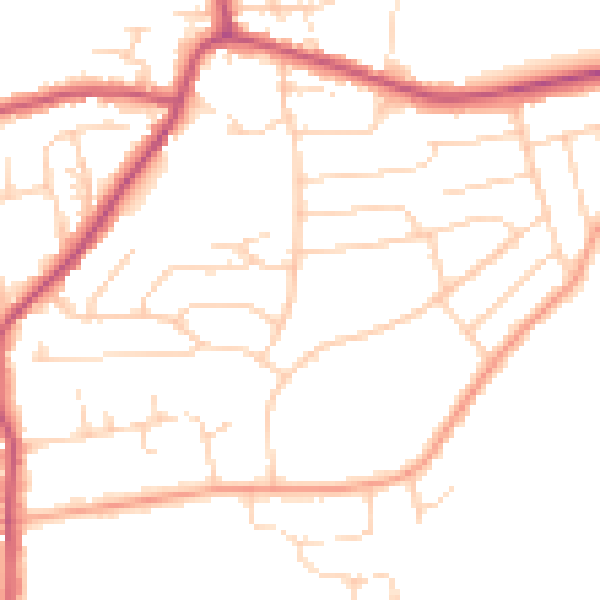 Daytime road noise heatmap for S18 2EW