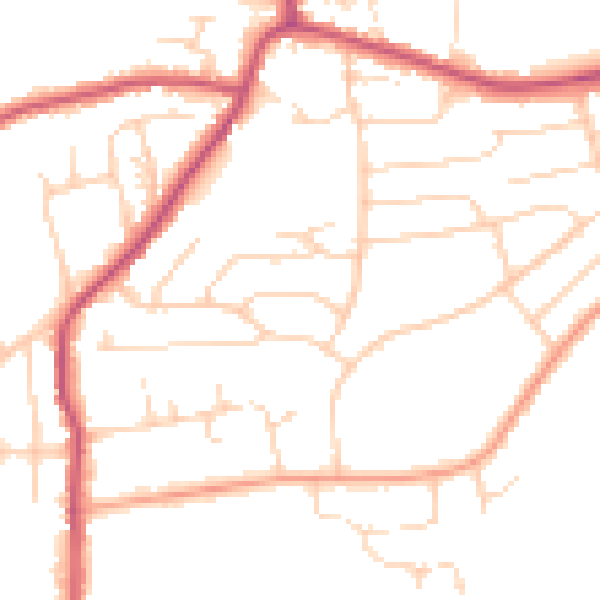Daytime road noise heatmap for S18 2EZ
