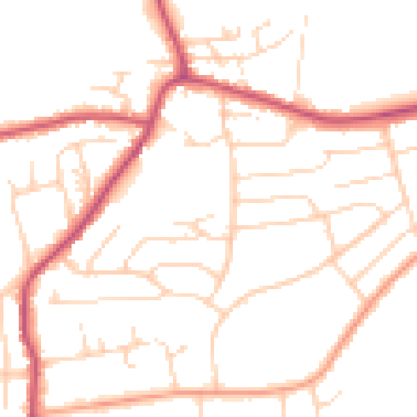 Daytime road noise heatmap for S18 2FR