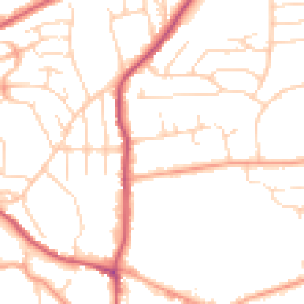 Daytime road noise heatmap for S18 2FU