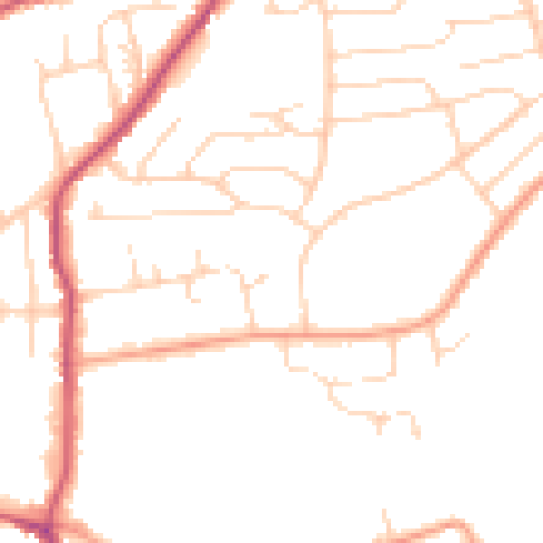 Daytime road noise heatmap for S18 2FX