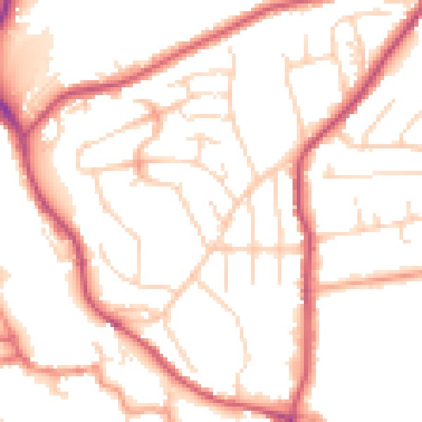 Daytime road noise heatmap for S18 2GY