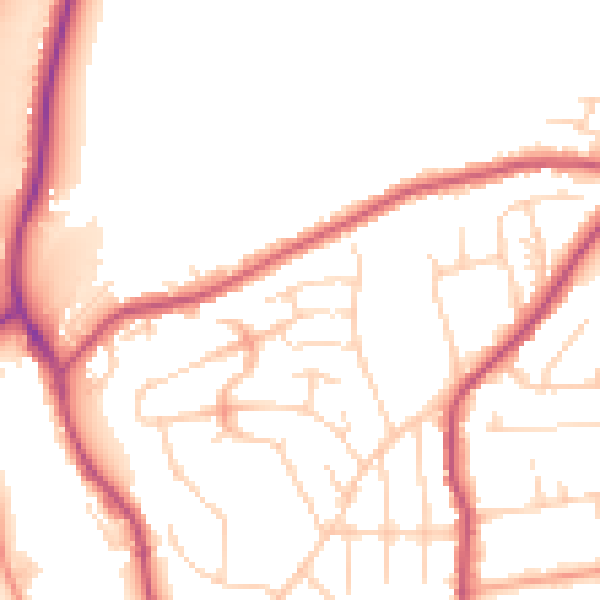 Daytime road noise heatmap for S18 2HH