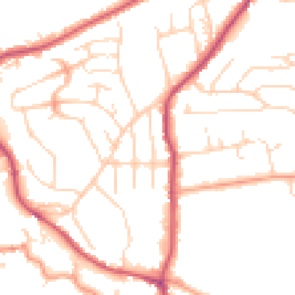 Daytime road noise heatmap for S18 2LA