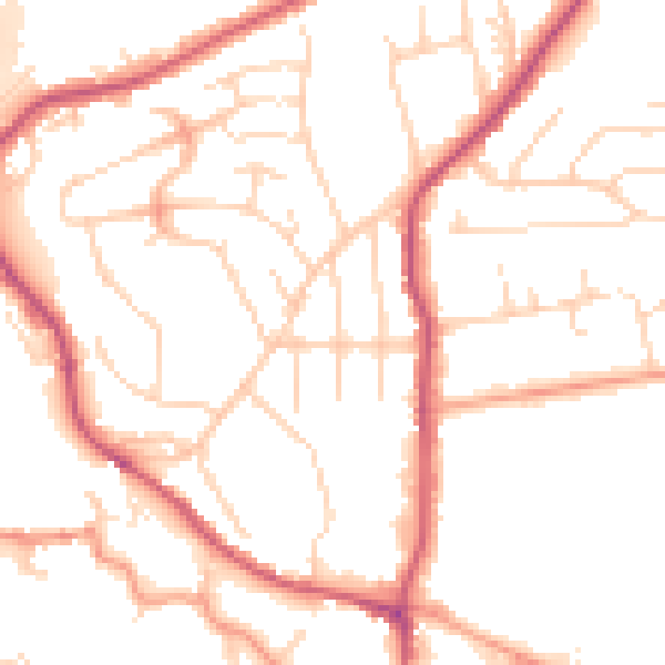 Daytime road noise heatmap for S18 2LD