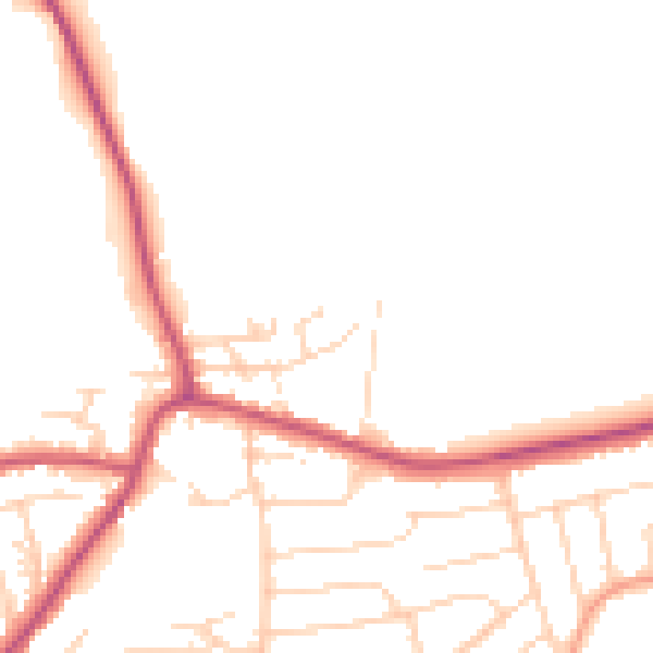 Daytime road noise heatmap for S18 3AG