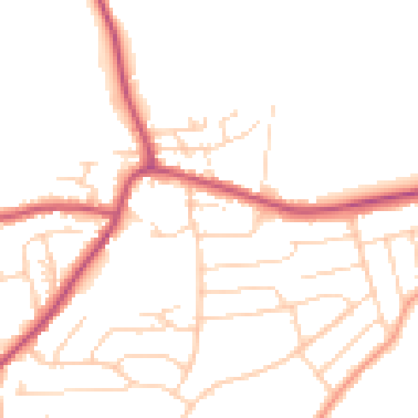 Daytime road noise heatmap for S18 3AS