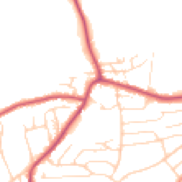 Daytime road noise heatmap for S18 3AT