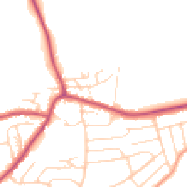 Daytime road noise heatmap for S18 3BL