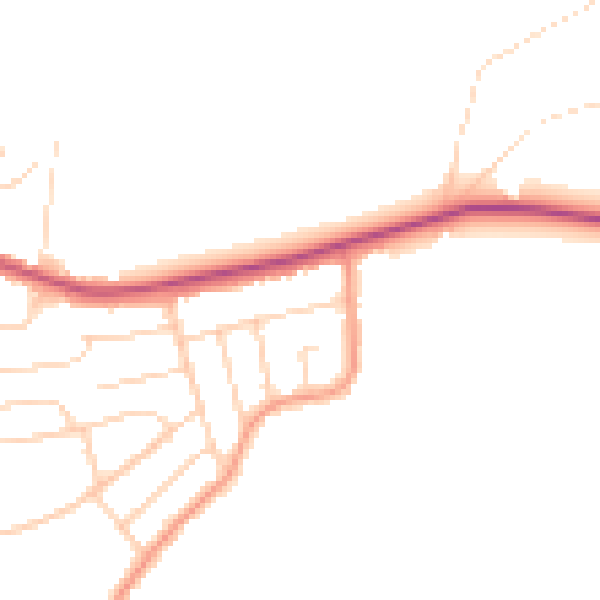 Daytime road noise heatmap for S18 3BN