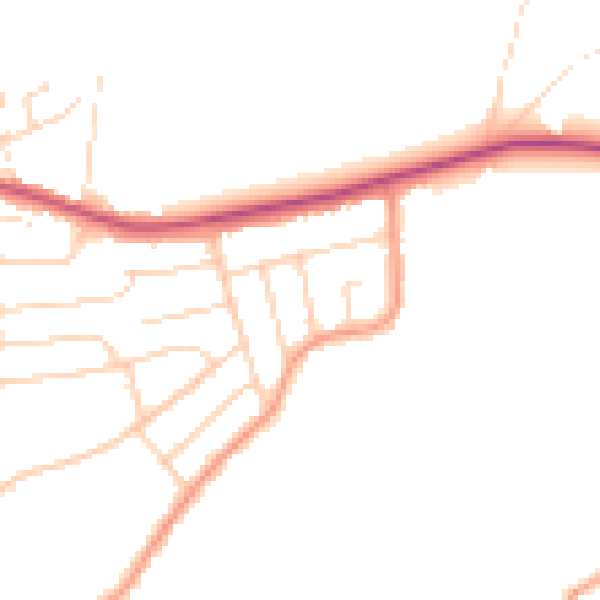 Daytime road noise heatmap for S18 3BQ