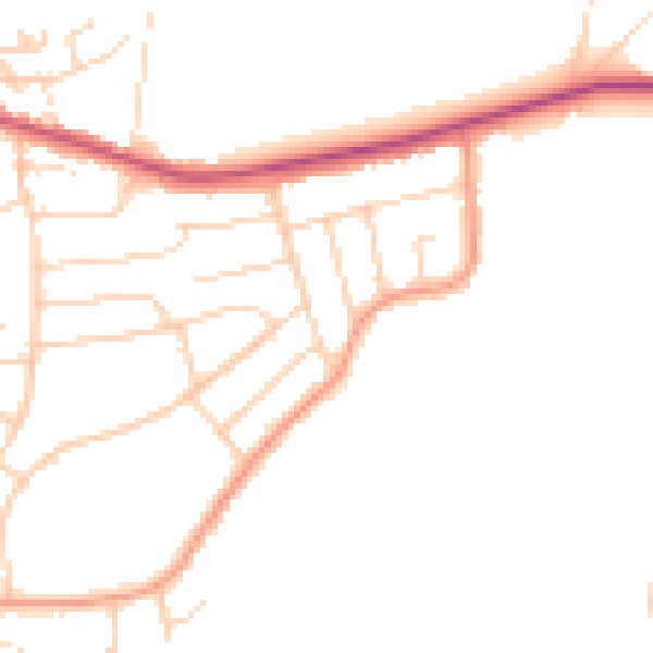 Daytime road noise heatmap for S18 3BT