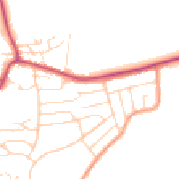 Daytime road noise heatmap for S18 3BY