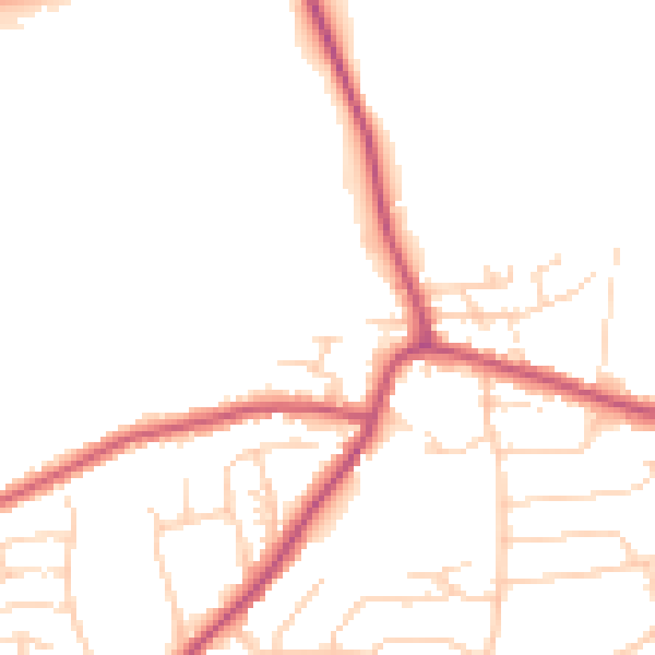 Daytime road noise heatmap for S18 3DG