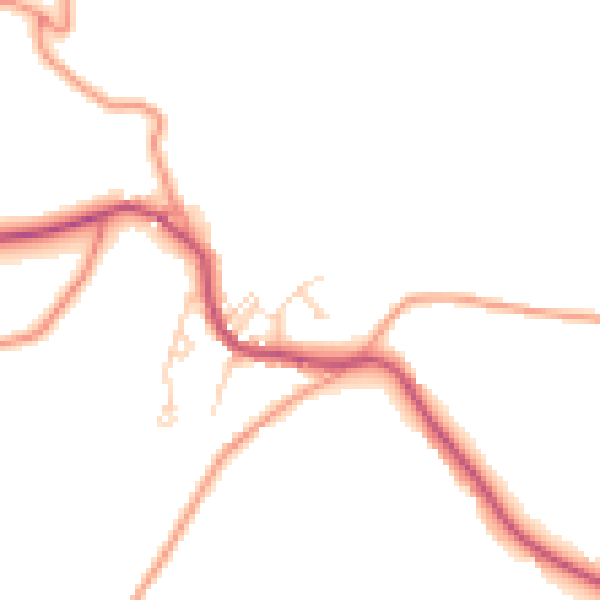 Daytime road noise heatmap for S18 7TP