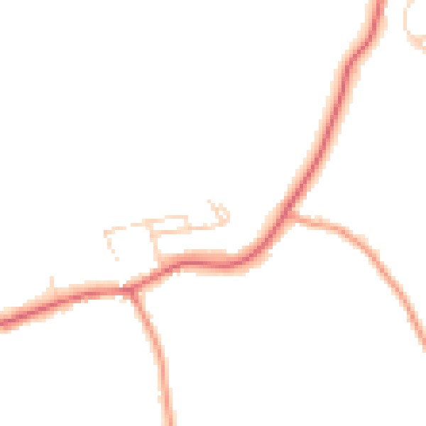 Daytime road noise heatmap for S18 7WX