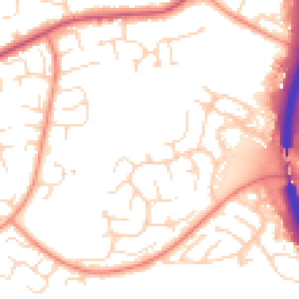 Daytime road noise heatmap for S18 8PF
