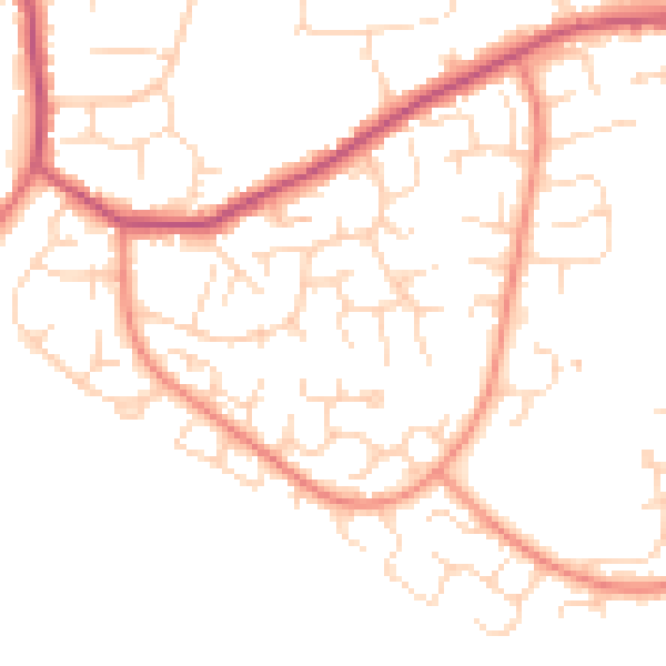 Daytime road noise heatmap for S18 8QT