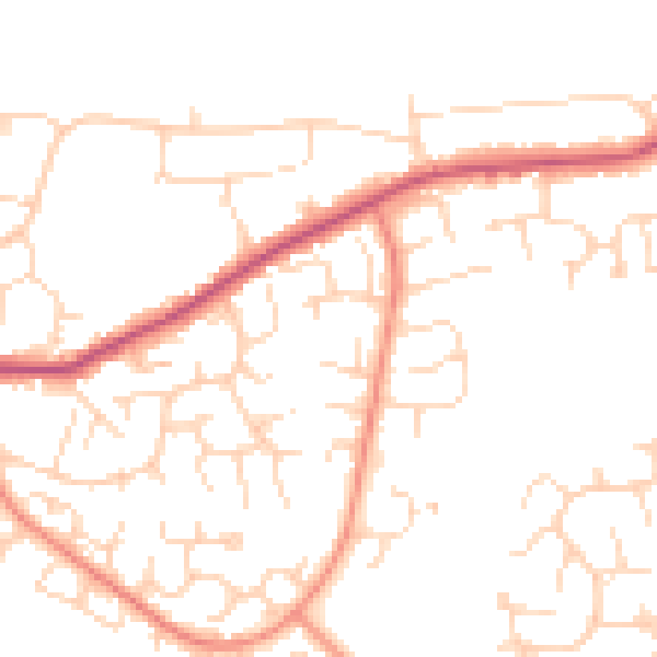 Daytime road noise heatmap for S18 8ZE