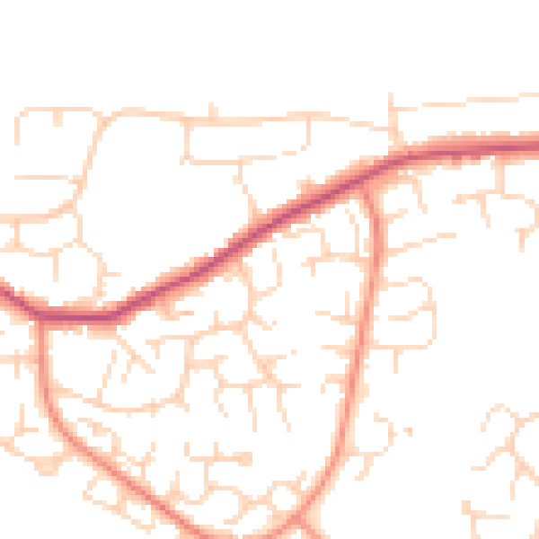 Daytime road noise heatmap for S18 8ZW