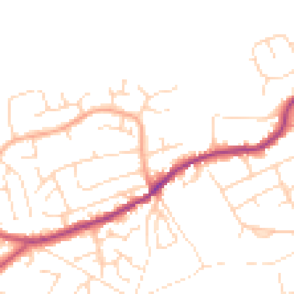 Daytime road noise heatmap for S21 4AR