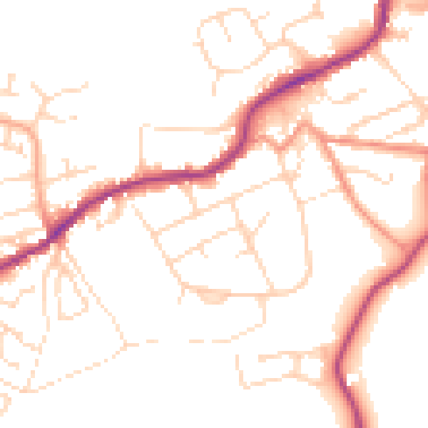 Daytime road noise heatmap for S21 4DU