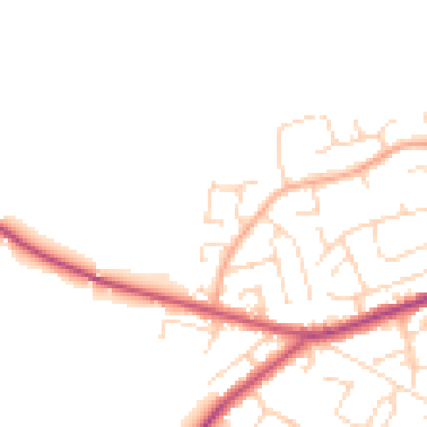 Daytime road noise heatmap for S21 4HE