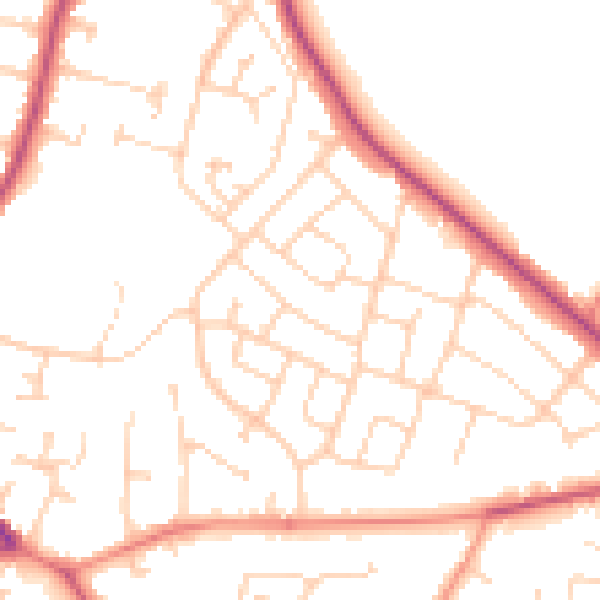 Daytime road noise heatmap for S26 4TD