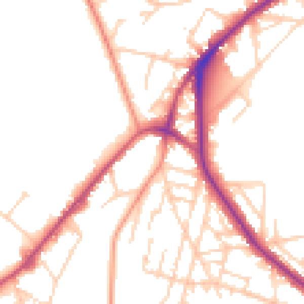 Daytime road noise heatmap for S3 9AQ