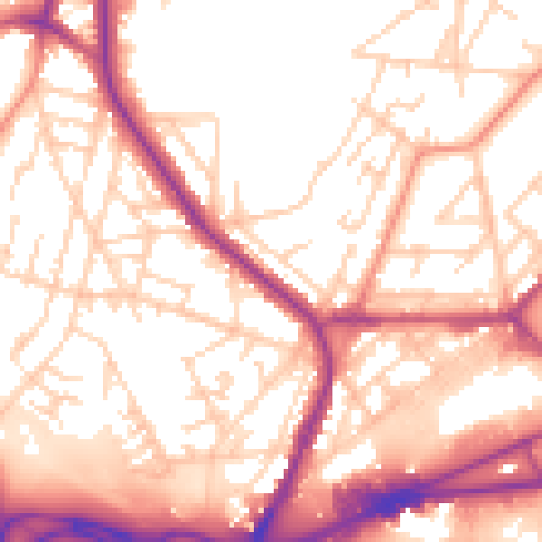Daytime road noise heatmap for S3 9DD