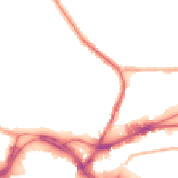 Night-time road noise heatmap for S3 9JU