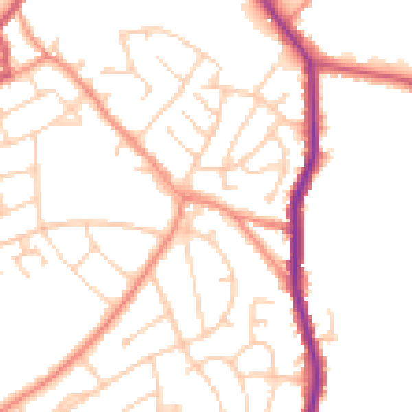Daytime road noise heatmap for S35 9ZR
