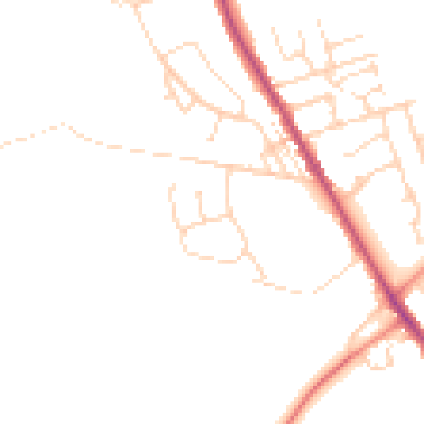 Daytime road noise heatmap for S42 5AQ